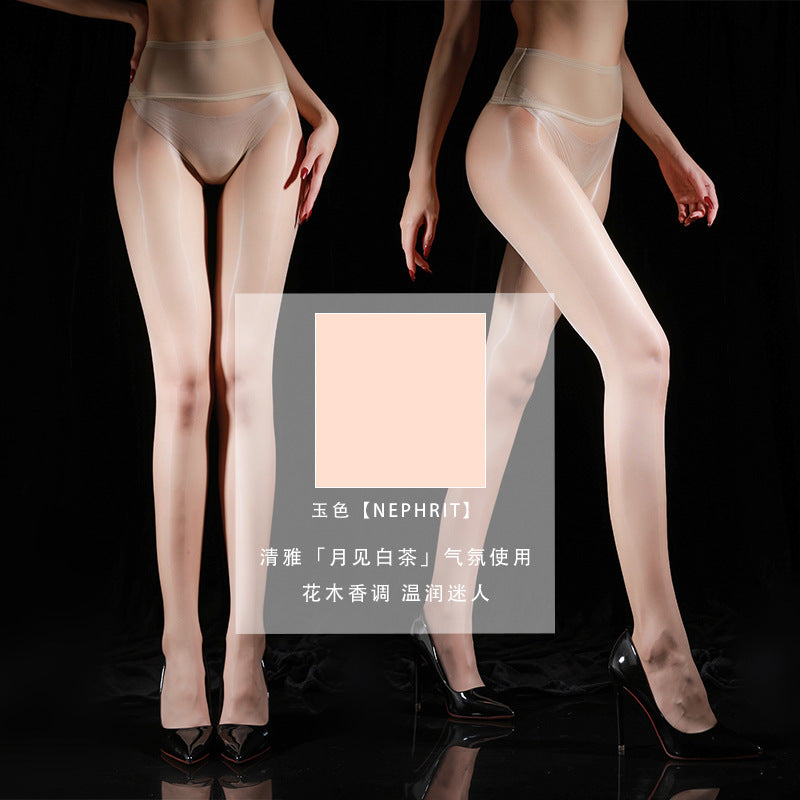 5D Aurora Glossy Mesh Waist Seamless Sheer Tights