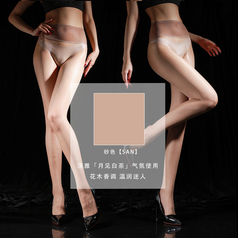 5D Aurora Glossy Mesh Waist Seamless Sheer Tights