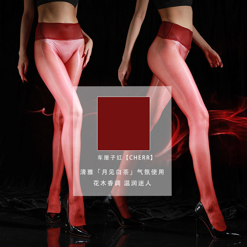 5D Aurora Glossy Mesh Waist Seamless Sheer Tights